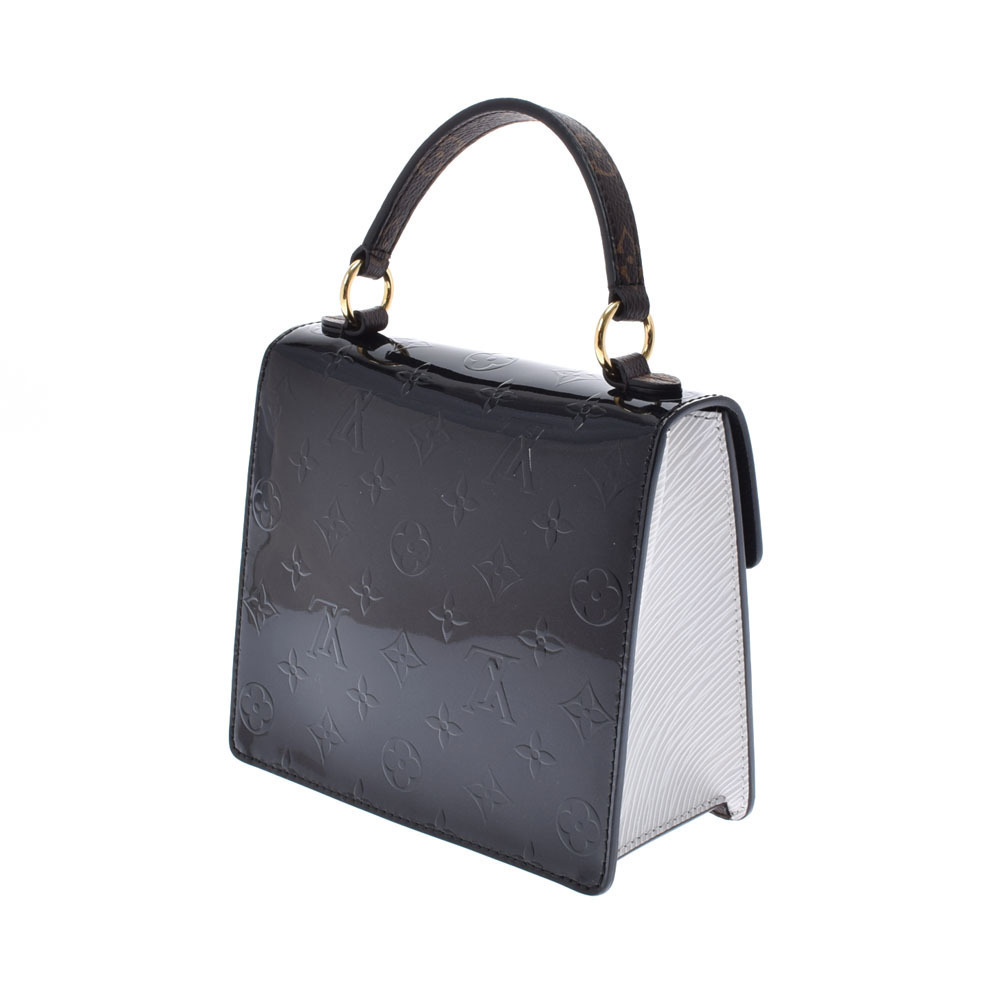 Louis Vuitton Spring Street Patent Ivory Black Noir Vernis White Handbag
